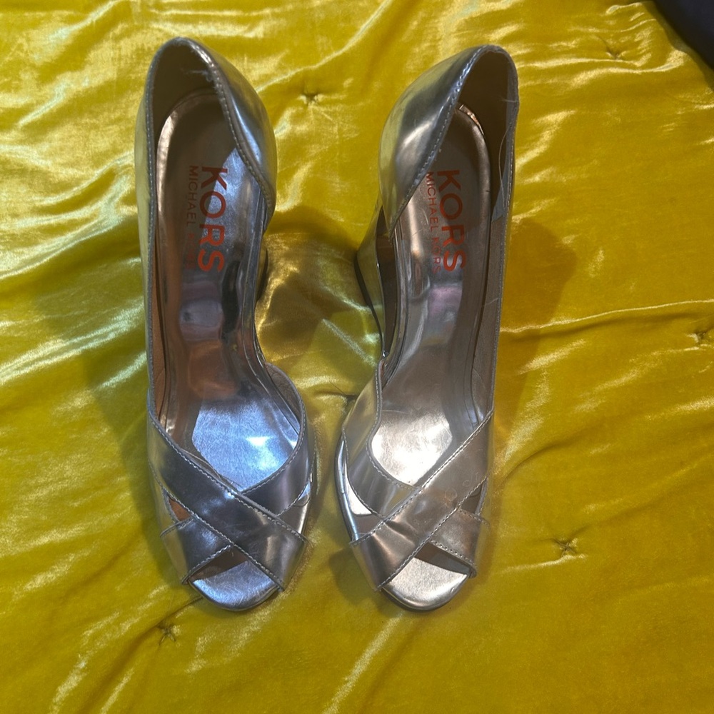 Michael Kors Shimmering Silver Heels